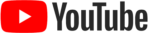 YouTube logo with the red button and white arrow and the words YouTube on a white background..