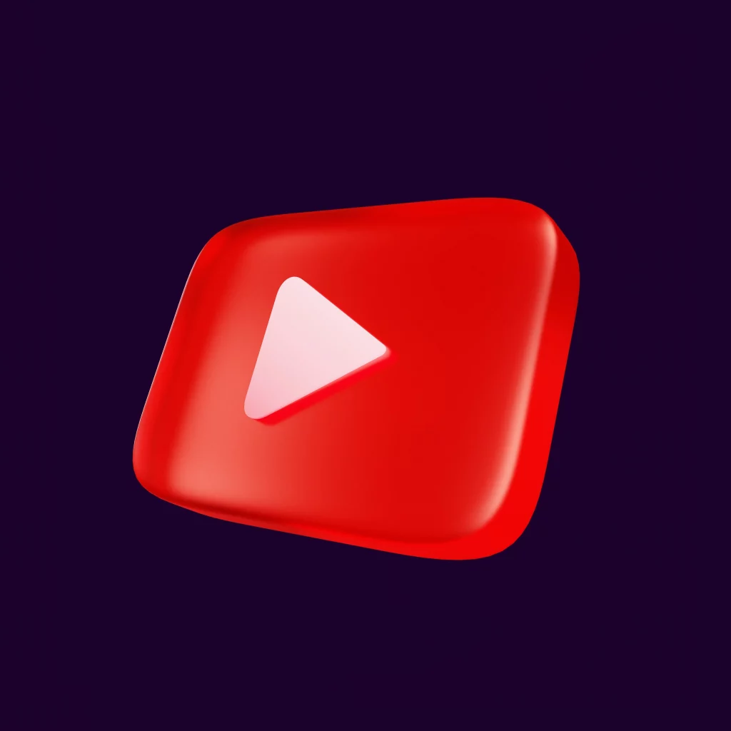 large red button with a white arrow on it on a black background. It is a Play button for YouTube - this one going to our channel for JBL Action Marketing.